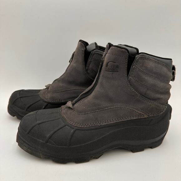 Sorel Men's Grey Leather Barn Zip Boot Thinsulate Size 8 - Picture 5 of 9